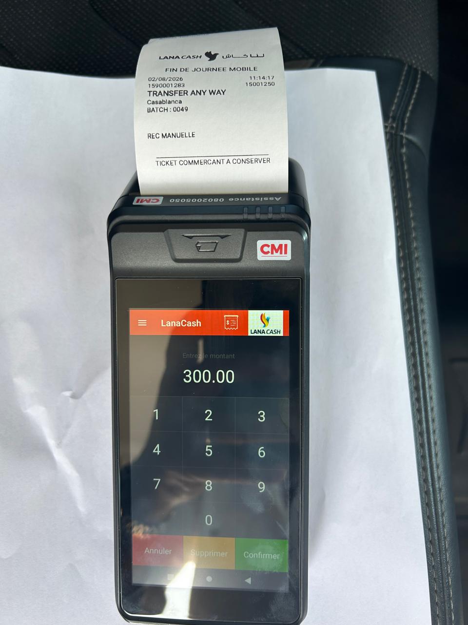 Paiement par carte bancaire via TPE mobile Transfert Any Way